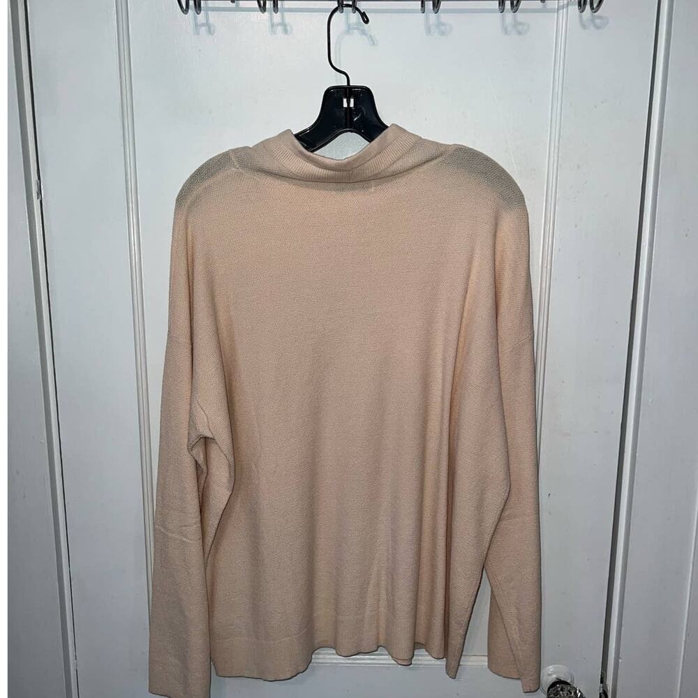 New Ava & Viv pullover knit drawstring sweater cream size 1X - Picture 4 of 5